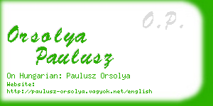 orsolya paulusz business card